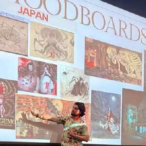 Matheo Cadena, Graphic Designer, Art Director, directing and exploring brand design decisions at Type Thursday Los Angeles at HMCT ArtCenter College. 